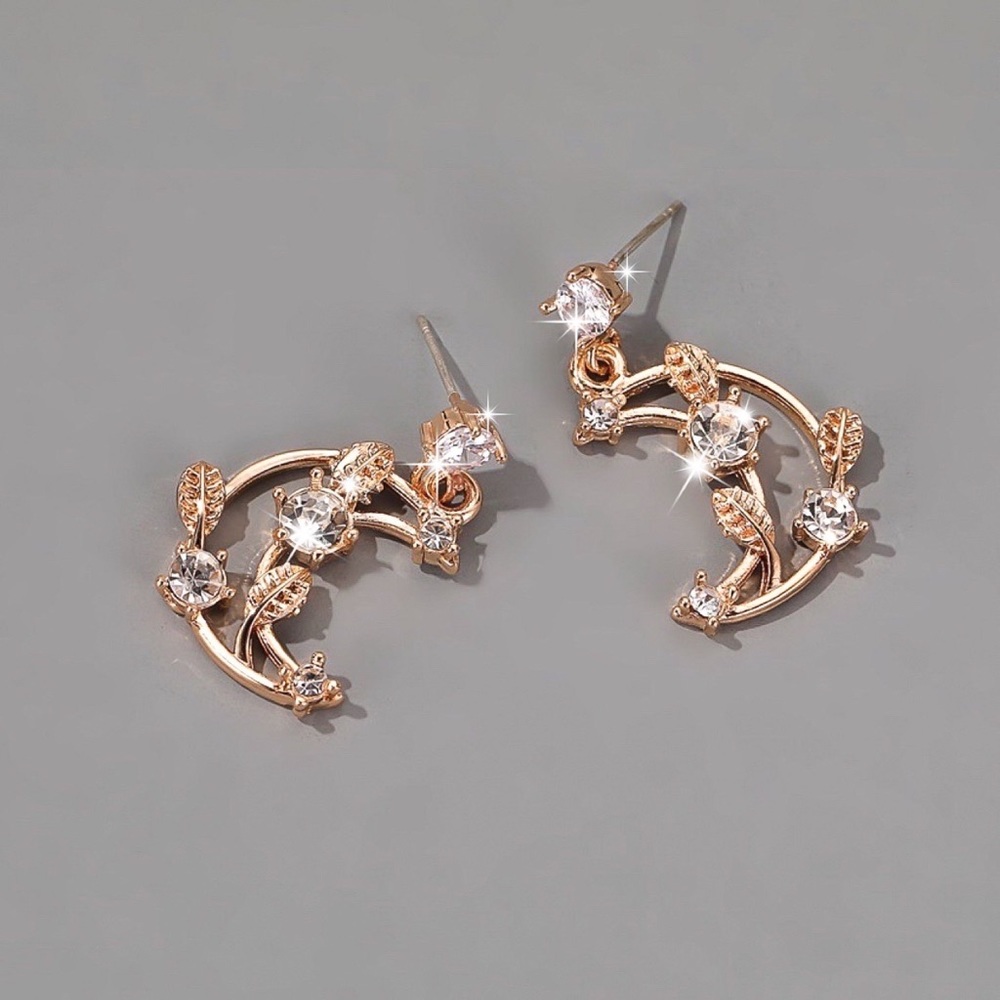 Any 2/$20! Gold/Crystal Moon/Star Dangle Earrings - Picture 5 of 9